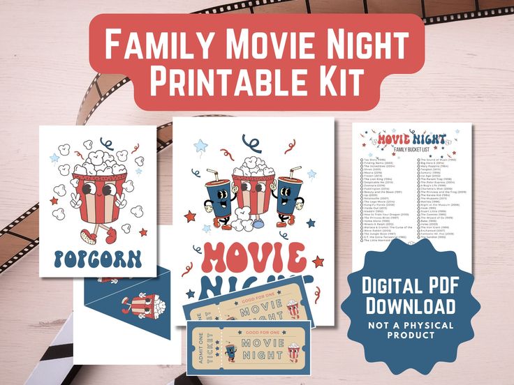 family movie night printable kit