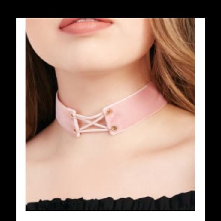 Plus Size Pink Velvet Choker With Gold Details Choker Has A Wide Velvet Band With Lace-Up Detail. Is 13.5 Length With 5.25 Inch Extender Lobster Clasp Closure Necklace Is Adjustable To Your Neck Size Pink Choker Jewelry For Spring, Pink Adjustable Choker For Party, Adjustable Pink Choker For Party, Adjustable Pink Trendy Choker, Pink Adjustable Trendy Choker, Pink Trendy Adjustable Choker, Cute Pink Choker For Party, Spring Pink Choker As A Gift, Pink Choker Necklace For Spring