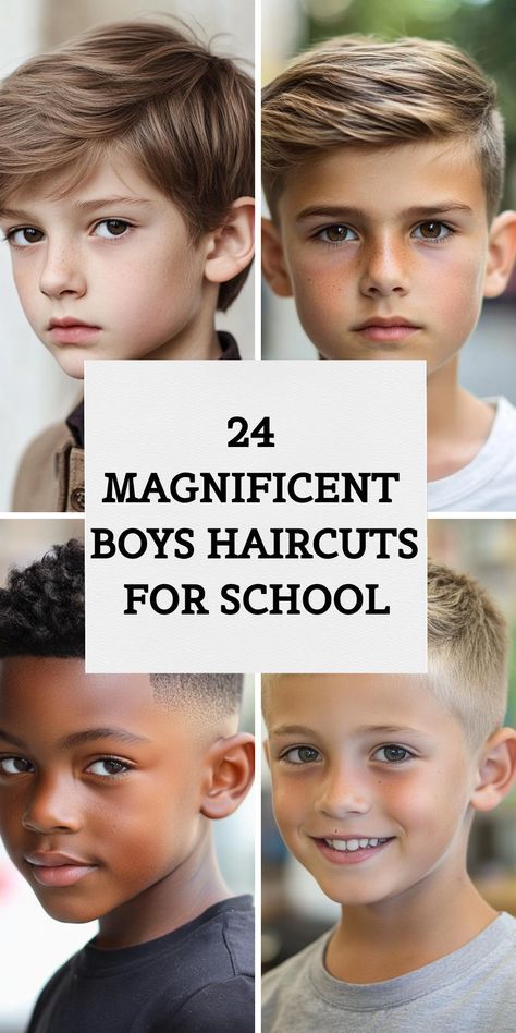 Check out 24 trendy boys haircuts for school that will make mornings easier. Our collection features versatile cuts that are both stylish and practical, perfect for busy school days. Find the ideal haircut that keeps your son looking his best every day. Boys Straight Hair Haircut, Back To School Haircuts For Boys, Boys Back To School Haircut, Little Boys Short Haircut, Boys Haircut Straight Thick, Haircut For School Boys, Boy Hair Cuts 2024, Boy Haircuts Short Straight Hair, Elementary Boy Haircut