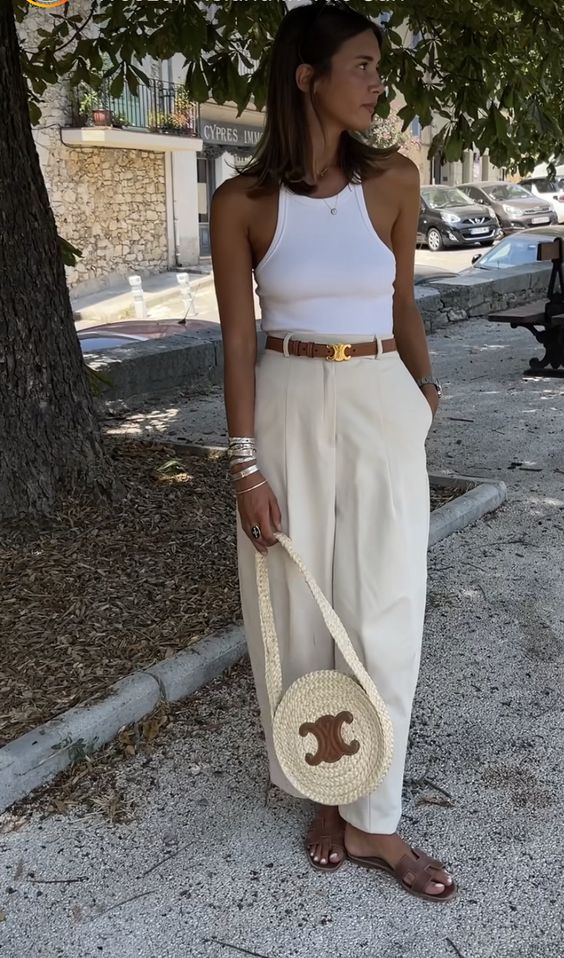 Celine Belt: How to Style this Accessory Like a Pro European Fashion Summer, European Summer Outfits, Europe Outfits, Italy Outfits, Paris Outfits, Looks Street Style, Looks Chic, Summer Fashion Outfits, Looks Style