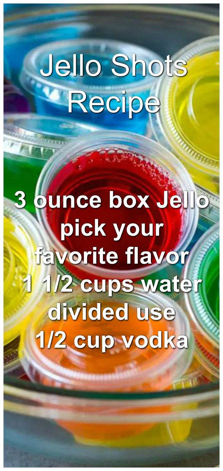 the jello shots recipe is shown with instructions for how to make it in plastic cups