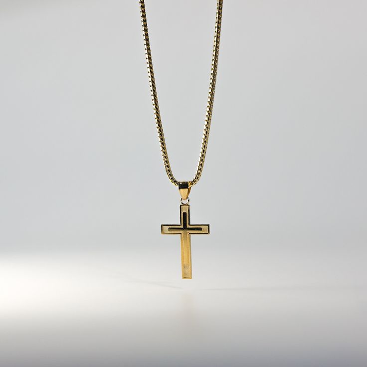 Proclaim your love and believe in Christianity in the most sophisticated way. Highlight the power of your faith in Jesus Christ and His sacrifice through this 14K solid gold cross pendant. The minimalist cross pendant exquisitely represents the long-standing Christian faith through its elegant finish. Finely cut edges showcase utmost precision, giving the cross pendant a neat appeal that is captivating to the eyes. 100% tarnish-free, this solid gold pendant will shine as radiant as your faith in Gold Cross Pendant Necklace With Box Chain, Gold Cross Necklace With Box Chain, Crucifix Cross Necklace With Box Chain, Crucifix Cross Necklace With Box Chain As Gift, Crucifix Necklace With Box Chain For Gift, Box Chain Crucifix Necklace For Gift, Crucifix Box Chain Necklace As Gift, Elegant Cross Necklace With Box Chain, Classic Gold Crucifix Cross Necklace