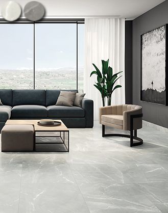 Grey Marble Floor Living Room, Light Gray Flooring Living Room, Interior Design Living Room Grey, Grey Floor Tiles Living Room, Porcelain Tile Floor Living Room, Grey Tiles Living Room, Marble Floor Living Room, Grey Flooring Living Room, Light Grey Flooring