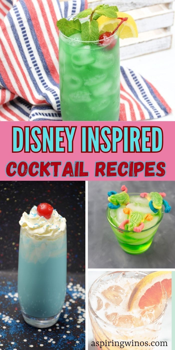 disney inspired cocktails with text overlay