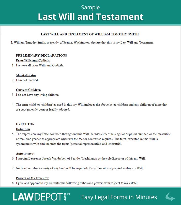 the last will and testament document