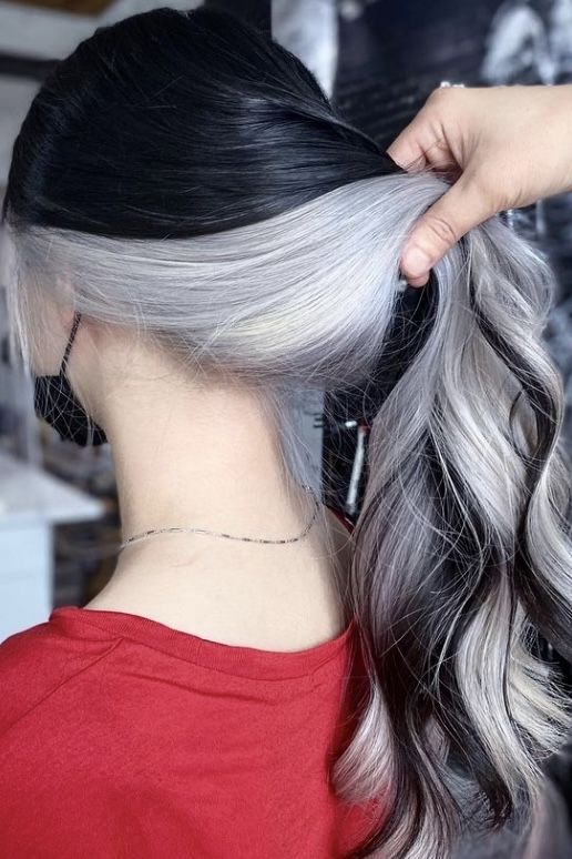 Under Hair Dye, Under Hair Color, Hidden Hair Color, Peekaboo Hair Colors, Underlights Hair, Hair Color Underneath, Peekaboo Hair, Hair Color Unique, Dyed Hair Inspiration