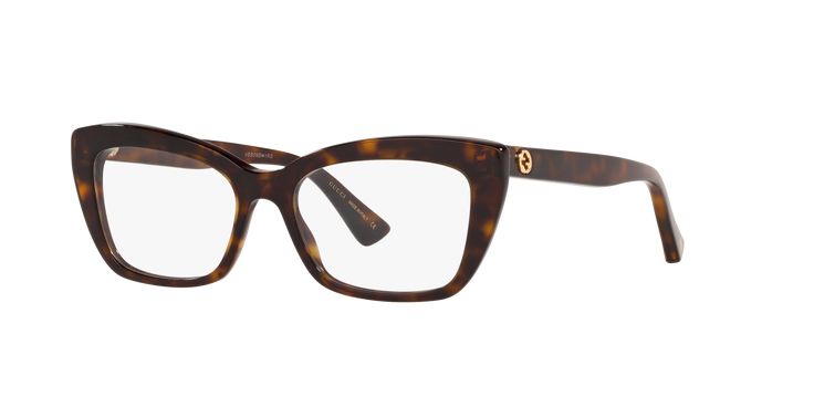 Elevate your fashion with Gucci GG0165ON eyeglasses. Featuring a polished cat eye shape in a warm brown color, these glasses are not only stylish but also versatile. Crafted from durable acetate, these frames offer a comfortable and secure fit. Embrace the timeless appeal of Gucci and showcase your unique style with these chic eyeglasses. Available with prescription lenses. Classic Brown Acetate Cat Eye Sunglasses, Classic Brown Cat Eye Sunglasses In Acetate, Classic Gucci Cat Eye Sunglasses, Classic Brown Cat Eye Sunglasses With Glass Lenses, Modern Brown Cat Eye Sunglasses For Formal Occasions, Elegant Brown Cat Eye Sunglasses, Brown Cat Eye Sunglasses For Formal Occasions, Gucci Brown Glass Sunglasses, Gucci Brown Sunglasses With Glass Lenses