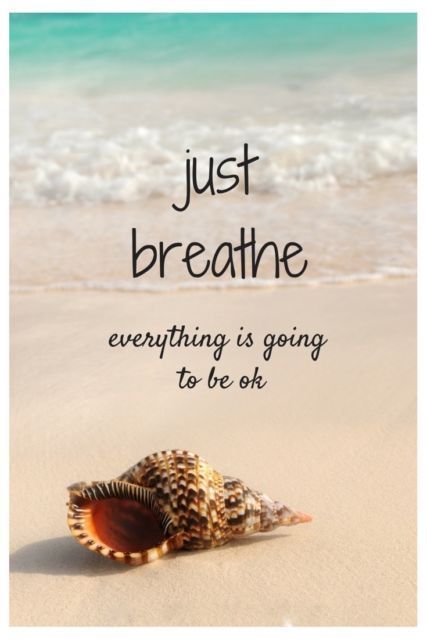 a seashell with the words just breathe everything is going to be ok