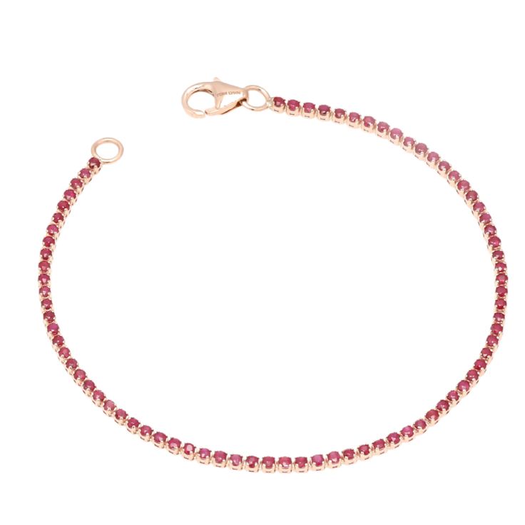 18K Solid Gold; Available in Yellow, Rose, and White Gold Natural round brilliant Ruby 1.75 Ct Width: 1.5mm Approx 2g Flexible 14k Gold Tennis Bracelet, Rose Gold 14k Tennis Bracelet With 17 Jewels, 14k Rose Gold Tennis Bracelet With Jewels, Rose Gold Round Tennis Bracelet Hand Set, 14k Rose Gold Tennis Bracelet, 14k Rose Gold Round Tennis Bracelet, Rose Gold Hand Set Tennis Bracelet, Rose Gold 14k Brilliant Cut Tennis Bracelet, Gold Tennis Bracelet