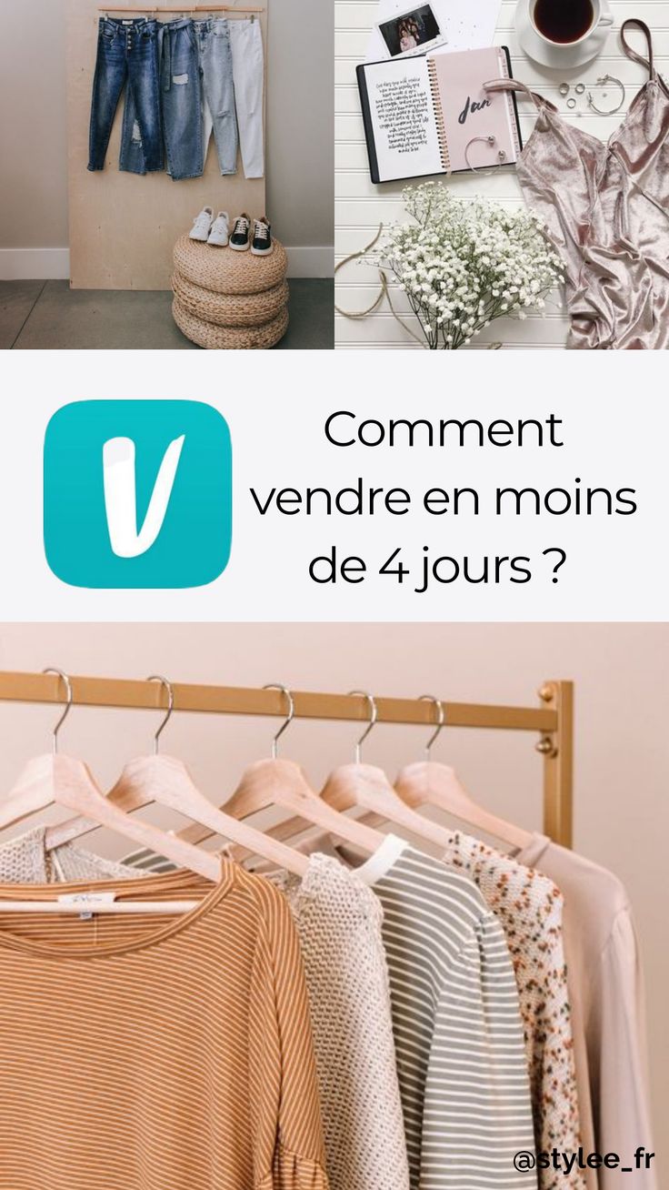 an image of clothes hanging in front of a mirror and the words comment vendre en mois de 4 jours?