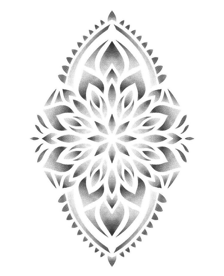 a black and white drawing of a flower on a white background with an intricate design in the middle