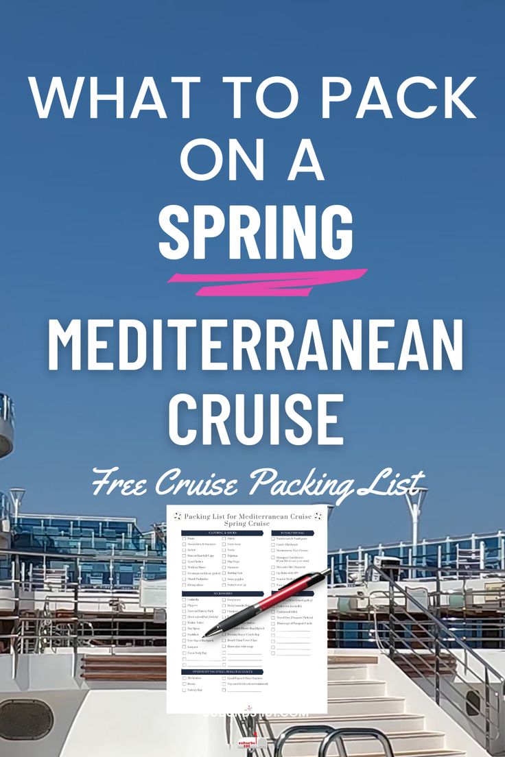 a boat with the words what to pack on a spring mediterranean cruise