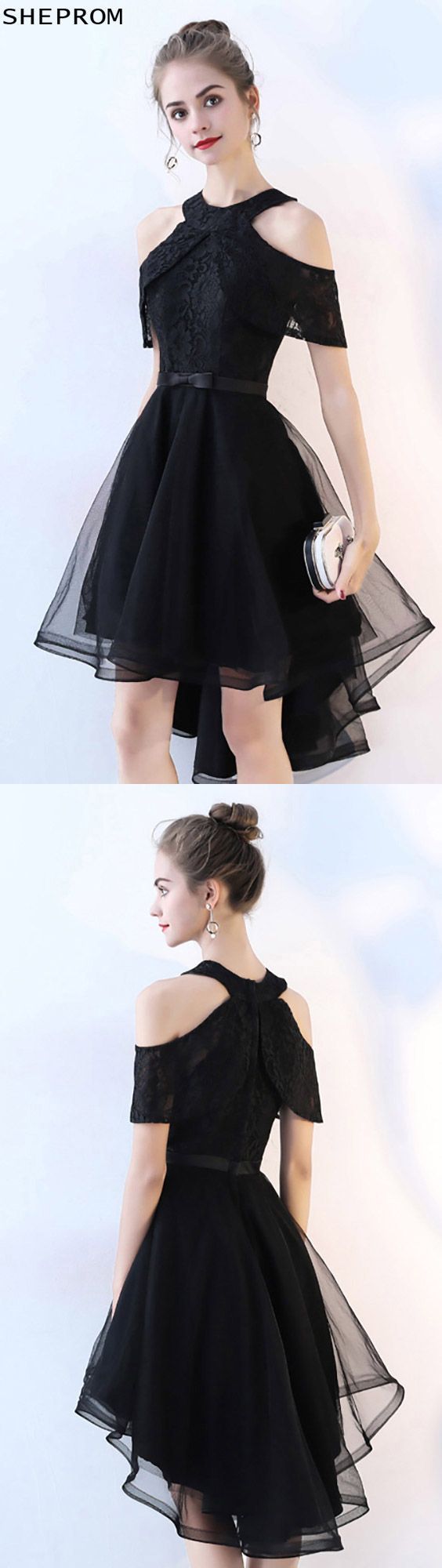 Black Tulle Dresses For Party Season, Black Tulle Dress For Party, Black Tulle Mini Dress For Cocktail, Black Dresses For Homecoming And Prom Season, Elegant Knee-length Tulle Mini Dress, Chic Black Dress For Homecoming, Black Prom Dresses For Prom Season, Knee-length Tulle Evening Dress, Black Sleeveless Homecoming Dress