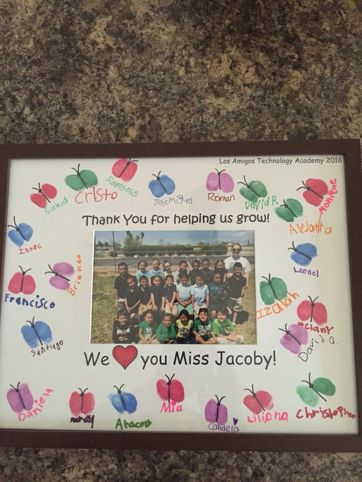 a group of children's handwritten thank you for helping us grow with butterflies