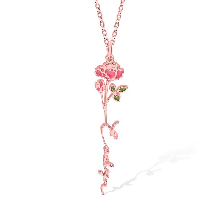 Font:Minimalist and Fashionable - This is a customized necklace, which can be customized with your name and your birth flower to make it unique. It is minimalist and fashionable to wear daily. Wear it with luxury in a discreet way and others will look at you with appreciation when you attend a party or any event.Meaningful Gift - It is a Meaningful gift for women on any special day. It is minimalist jewelry, which is suitable to use as a piece of wedding jewelry for your loved one. Personalized Rose Gold Jewelry For Her, Personalized Rose Jewelry For Her, Personalized Rose Necklace For Mother's Day, Personalized Rose Gold Charm Necklace With Flower Pendant, Rose Gold Flower Pendant Charm Necklace For Personalized Gift, Personalized Rose Gold Flower Pendant Charm Necklace, Font Minimalist, Customized Necklace, Flower Names