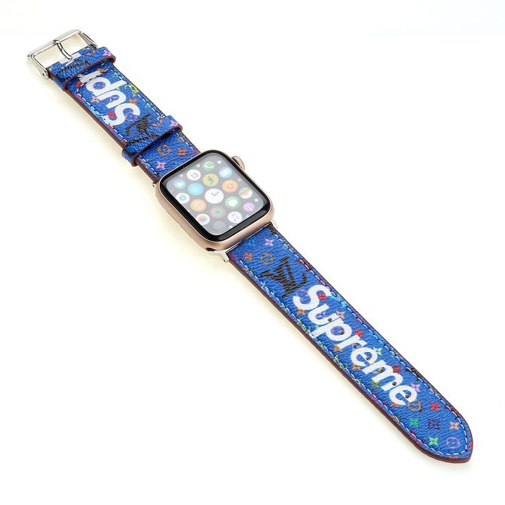 Exclusive Collaboration Design: The LV and Supreme Apple Watch straps feature an exclusive design that combines the iconic elements of both luxury brands, offering a unique and stylish accessory. Premium Leather Construction: Crafted from high-quality leather, these straps ensure durability and a luxurious feel, providing a sophisticated look that complements any Apple Watch. Versatile Compatibility: Designed to fit all Apple Watch series, the straps offer a perfect and secure fit, making them a versatile choice for any Apple Watch user seeking a fashionable upgrade. Adjustable and Comfortable Fit: The straps include adjustable buckles for a secure and comfortable fit, accommodating various wrist sizes and ensuring all-day comfort. Elegant Branding and Detailing: Featuring elegant LV and S Designer Watch Accessories With Leather Strap And Rectangular Shape, Designer Rectangular Watch Accessories With Leather Strap, Modern Blue Leather Watch Strap, Luxury Leather Strap Apple Watch Band For Business, Designer Rectangular Leather Strap Watch Bands, Trendy Rectangular Watch With Leather Strap, Trendy Rectangular Watches With Leather Strap, Trendy Blue Watch For Gift, Modern Blue Leather Watch Accessories