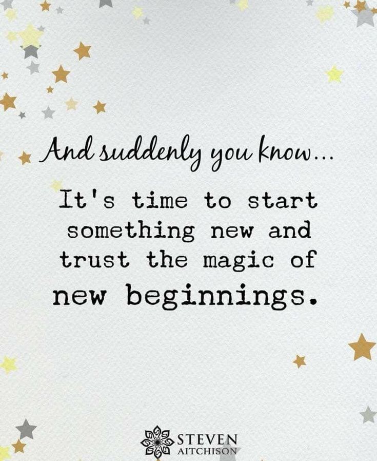 a white card with gold stars and the words it's time to start something new and trust the magic of new beginnings