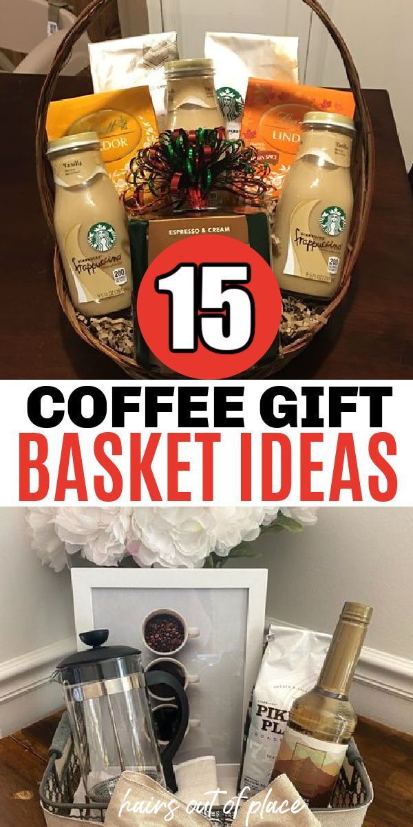 coffee gift basket ideas with the title overlay