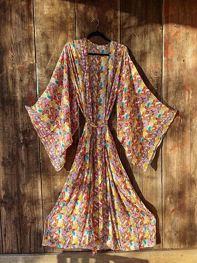 GARDENBELLE SHOP | NEW ARRIVALS Gardenbelle Shop, 70s Wrap Dress, Silk Duster, Silky Robe, Cardigan Kimono, Bohemian Look, Duster Cardigan, Boho Rainbow, Womens Robes