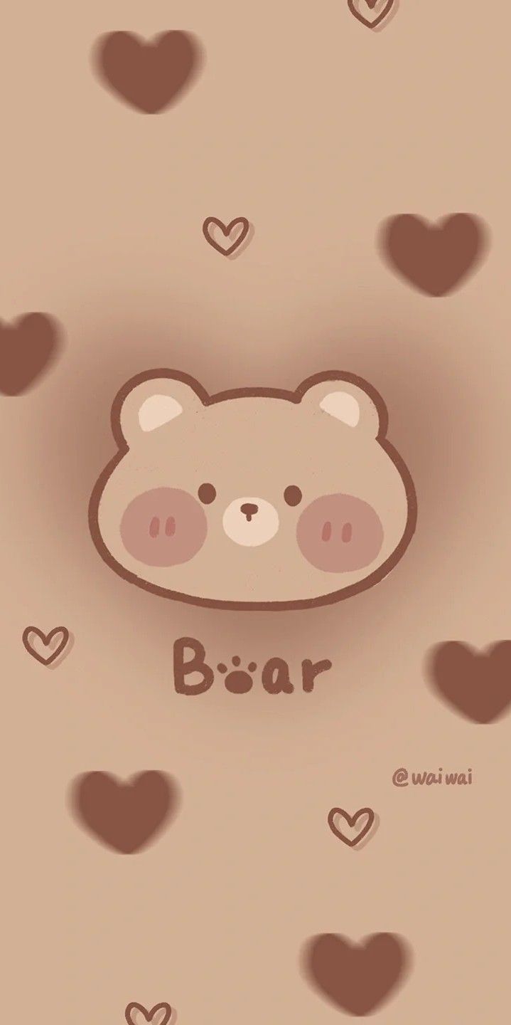 a brown bear with hearts floating around it's head and the words b - ear