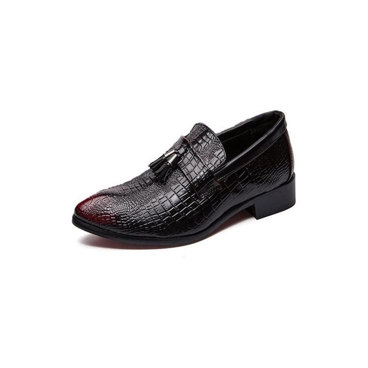 #Color_Red Slip-on Tassel Loafers With Brogue Detailing, Business Loafers With Textured Sole And Round Toe, Elegant Faux Leather Slip-ons With Round Toe, Synthetic Slip-on Loafers With Leather Sole, Business Slip-on Tassel Loafers With Closed Toe, Business Slip-on Loafers With Textured Sole, Formal Faux Leather Oxfords With Flat Heel, Business Textured Sole Closed Toe Moccasins, Business Slip-on Faux Leather Shoes