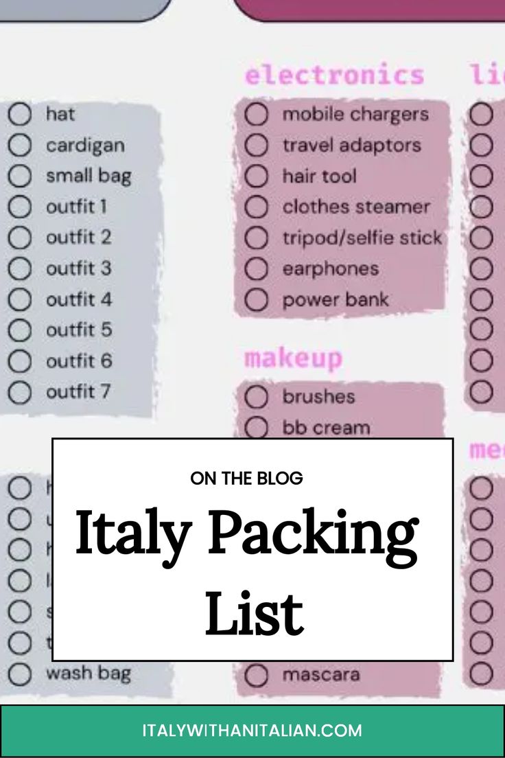 Italy packing list Packing List For Italy, Pack For Italy, Trip Preparation, Italy Packing, Italy Packing List, Packing List Men, Italian Trip, One Suitcase, Travel Preparation