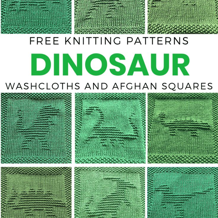 free knitting patterns for dinosaur washcloths and afghan squares