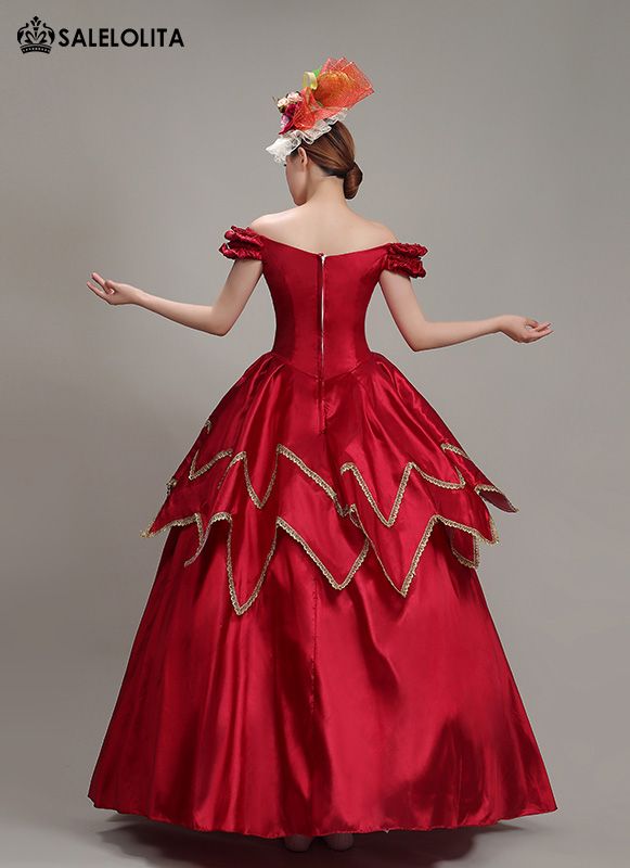 New Arrival Bridesmaid Wedding Party Dress Theater Costume     Condition: Brand New   Color:  Red / Deep Red / Champagne   Material: Satins   Silhouette: Ball Gown   Sleeve Length: Short / Full Sleeve   Dresses Length:Floor-Length   Neckline: Square Collar   Decoration: Ruffles + Lace   Style: Vintage   Includes: Dress + Hat     Whether you're looking for a Revolutionary,Regency,Early Victorian,Pioneer Women,Old West,Civil War Era,Polonaise Sets,Bustle Eras,Victorian Era,Edwardian Era Dresses Cl Floor-length Princess Dress For Wedding And Prom, Fitted Princess Dress For Wedding And Prom, Princess Style Floor-length Bridesmaid Gown, Princess Style Bridesmaid Ball Gown Wedding Dress, Princess Style Bridesmaid Dress For Prom Season, Princess Style Bridesmaid Wedding Dress For Prom Season, Princess Style Floor-length Bridesmaid Ball Gown, Princess Style Christmas Wedding Ball Gown, Floor-length Princess Ball Gown For Bridesmaids