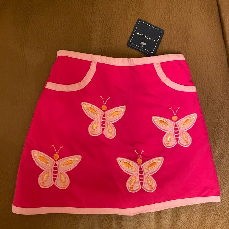 Nwt Girls Lands’ End Size 3t Pink Butterfly Cotton Skort. Adorable! Smoke-Free Home. Playful Bottoms For School In Spring, Playful School Shorts With Pockets, Cute Shorts For School In Spring, Cute Spring Shorts For School, Spring Playtime Shorts With Pockets, Cute Playtime Shorts With Pockets, Cute Shorts With Pockets For Playtime, Pink Cotton School Bottoms, Fun Cotton Bottoms For School