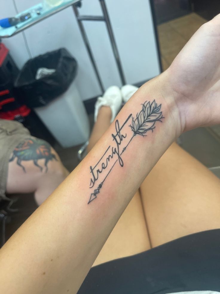 Women’s Tattoo Struggle Tattoo, Arrow Tattoos For Women, Enough Tattoo, Strong Tattoos, Pisces Tattoo, Libra Tattoo, Mommy Tattoos, Strength Tattoo, Writing Tattoos