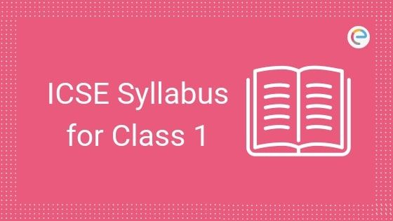 an open book with the words icse sylabus for class 1 on it