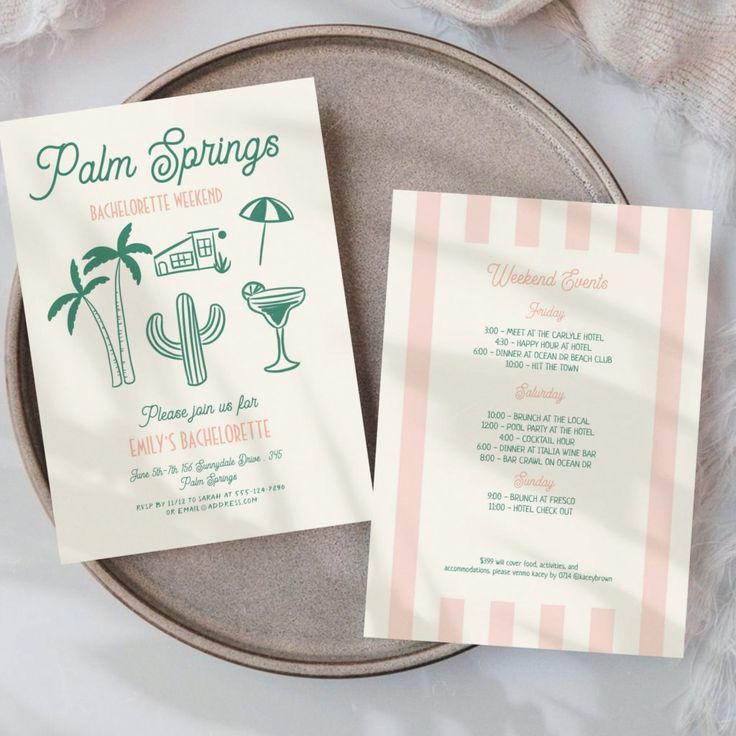 Handdrawn Palm Springs Pink Bachelorette Weekend Palm Springs Hens Party, Palm Springs Bachelorette Itinerary, Bachelorette Palm Spring, Palm Springs Before The Rings, Vintage Palm Springs Invitation, Palm Springs Retro, Palm Springs Bachelorette Party, Palm Springs Party, Bachelorette Inspo