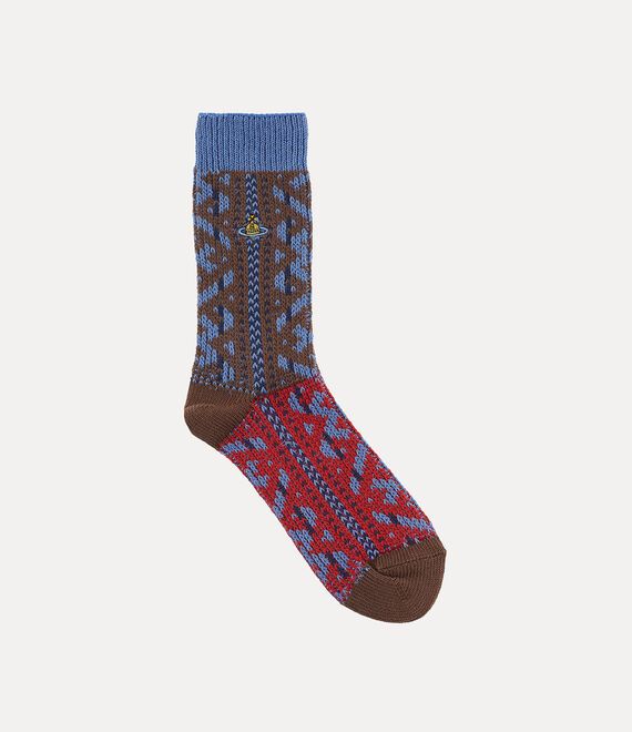 Our Ladies' socks in soft cotton feature our house's orb motif embroidered on the ankle, a symbol for taking tradition into the future. The design sees a tribal-like pattern expressed in a colourful jacquard pattern. Blue Vivienne Westwood, Indigo Socks, Ladies Socks, Playful Multicolor Cotton Socks, Novelty Cotton Winter Socks, Playful Non-slip Cotton Socks, Multicolor Non-slip Comfortable Socks, Jacquard Pattern, Into The Future