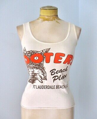 Vtg 80s 90s Hooters Stretchy cropped tank top Ft Lauderdale Beach FL S  | eBay Retro Stretch Summer Tank Top, Retro Stretch Tank Top For Summer, 90s Style Tank Crop Top For Summer, 90s Style Sleeveless Stretch Crop Top, Retro Sleeveless Summer Tank Top, Fitted Summer Tank Top With Graphic Print, Retro Graphic Print Tank Top For Summer, Vintage Graphic Print Summer Crop Top, Vintage Graphic Print Crop Top For Summer