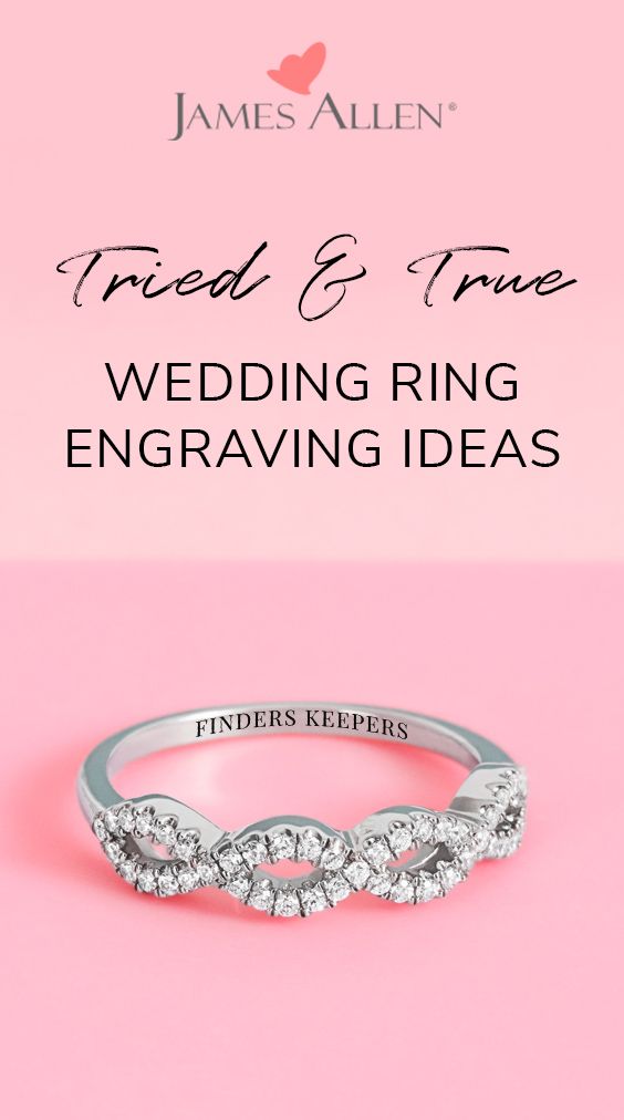 a wedding ring with diamonds on it and the title reads, tired & time wedding ring engraving