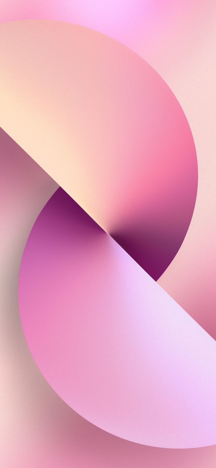 an abstract pink and white background with curved lines on the left side, as well as a circular object in the middle