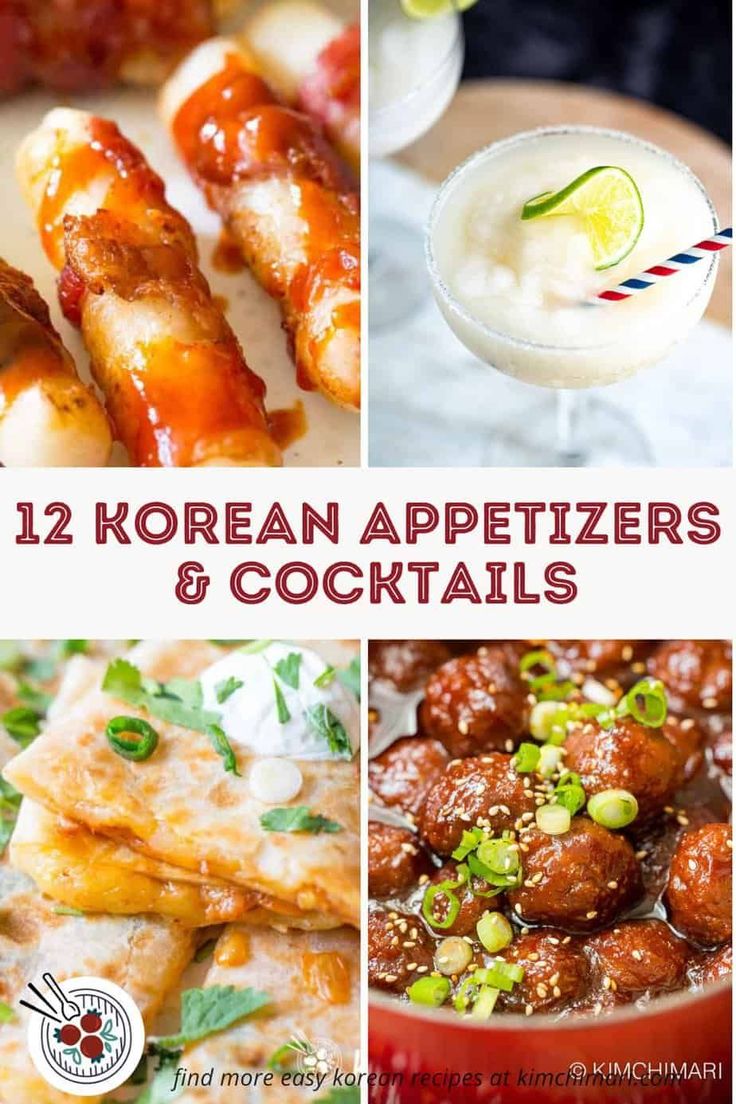 12 korean appetizers and cocktails