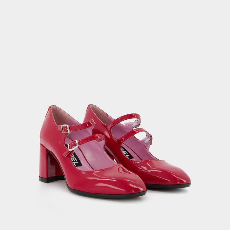 Heel height: 6 cmColours: RED - VERNIS ROUGEMain material: patent leather upperInner material: rubber sole, leather lining, leather insoleFit: true to size - Sizing: FrenchClosure: ankle strap with buckleToe shape: roundFit: True to size - Sizing: EuropeanGender: WomenMaterial: CUIR DE VEAU VERNISColor: REDMade in: ITProduct ID: 2856*Import tax/duty will be calculated at checkout (If applicable) Modern Patent Leather Court Shoes For Spring, Spring Patent Leather Court Shoes With Padded Heel, Patent Leather Heels With Removable Insole And Block Heel, Luxury Patent Leather Court Shoes For Spring, Patent Leather Court Shoes With Heel Strap, Patent Leather Court Shoes With Round Toe For Evening, Classic Patent Leather Heels With Leather Sole, Spring Patent Leather Court Shoes With Round Toe, Evening Patent Leather Mary Janes With Round Toe