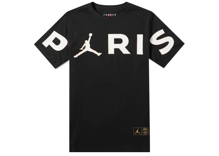 Men's Jordan x Paris SaintGermain Wordmark Tee Shirt in Black Authentic Jordans, Paris T Shirt, Hot Sneakers, Paris Saint, Paris Saint-germain, Jordans For Men, Saint Germain, Jordan Retro, Michael Jordan