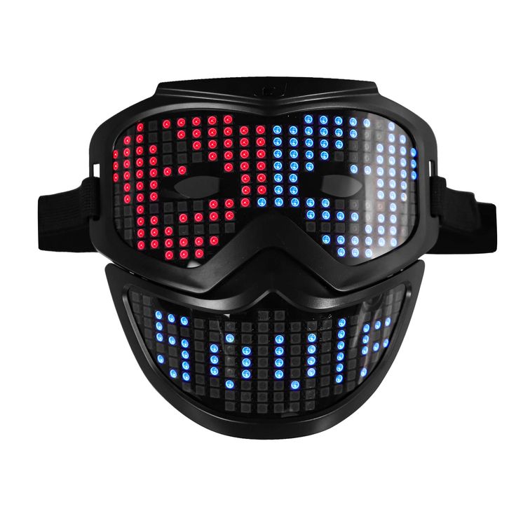 COOL FACE-CHANGING LED MASK : Perfect gift adapt to multiple occasions: Party,Halloween,Carnival,Christmas,Electronic Music Festival and so on. APP PROGRAM-ABLE : Bluetooth enabled to connect to the App . 5 modes changeable including Music Rhythm Mode. DIY FULL OF CREATIVE FUN : Gesture sensing . DIY using APP to customize your own design and add to program. EASY to CHARGE , LONG LAST LIGHTING : USB chargeable. Fully charged can last 4-6 hours depends on LED lighting usage. 195 pixel of RGB LED Mha Fanfic, Punk Mask, White Two Piece Set, Carnival Christmas, Electronic Music Festival, Led Face Mask, Art Studio Room, Party Masks, Music Rhythm