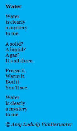 a blue background with the words water is clearly visible to me, and an image of a