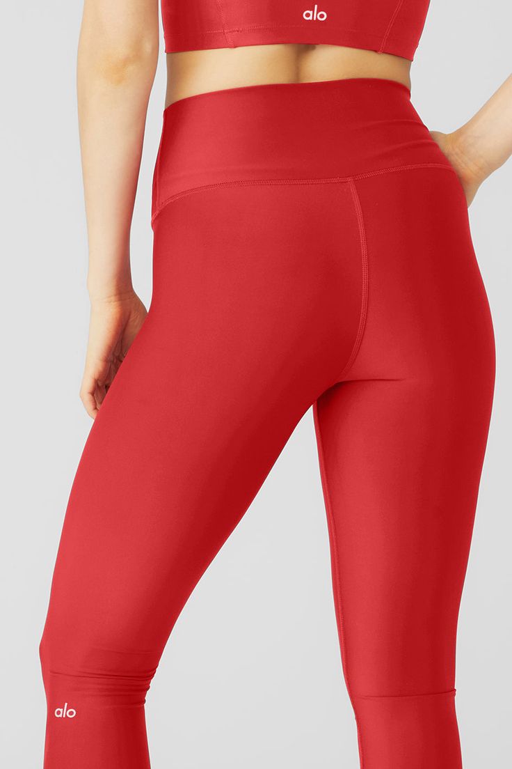 Just as perfect for out and about as they are for a good sweat session. These leggings are made from Airlift—our most compressive, supportive fabric with a sheeny finish and four-way-stretch for a glove-like fit. The high-rise waistband is double-layered for a sleek look, and the full-length legs are designed to hit at the ankle. Choose your favorite color(s) and get ready to wear yours on repeat. Alo Yoga Elastane Activewear For Yoga, Alo Yoga Compressive Sporty Leggings, Compressive Alo Yoga Pants For Workout, Alo Yoga Compressive Yoga Pants For Workout, Alo Yoga Elastane Activewear For Pilates, Compressive Alo Yoga Activewear, Sleek Supportive Bottoms For Training, Alo Yoga Compressive Elastane Activewear, Compressive Versatile Activewear By Alo Yoga