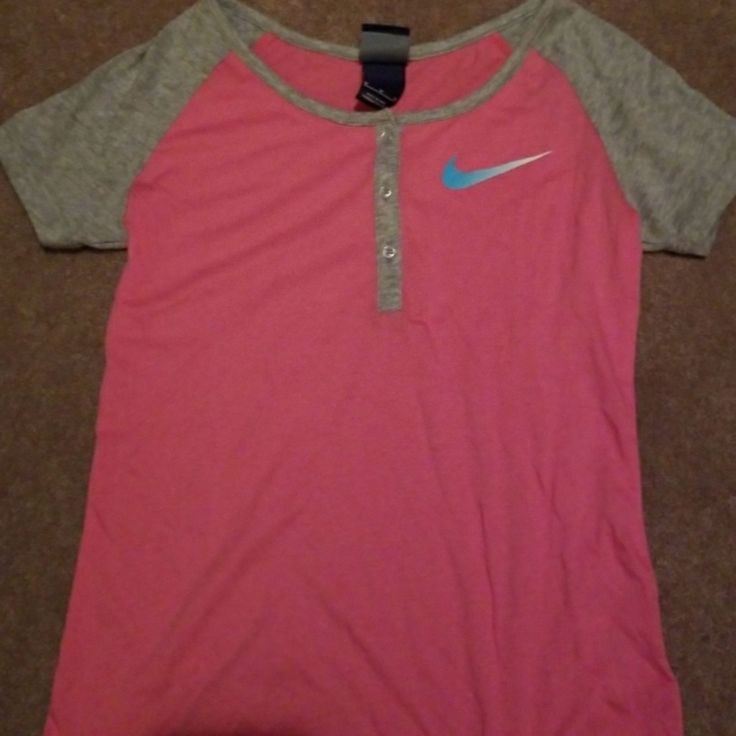 Soft And Never Worn Nike Tee Shirt! Sporty Pink Cotton Top, Cute Pink Sports Tops, Pink Sporty Crew Neck Tops, Sporty Pink Crew Neck Tops, Pink Sporty Short Sleeve Tops, Sporty Pink Short Sleeve T-shirt, Sporty Pink Short Sleeve Tops, Pink Short Sleeve Sporty Tops, Cute Cotton Sports Top