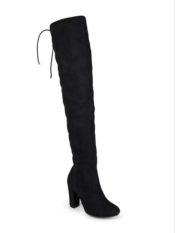 Wide Calf Thigh High Boots, Thigh High Suede Boots, Black Thigh High, Black Heel Boots, Stylish Boots, Black Knees, Wide Calf, Wide Boots, Journee Collection