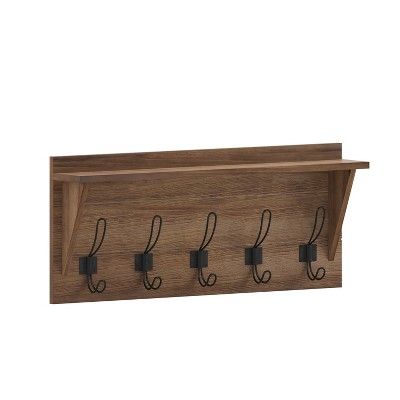 a coat rack with five hooks hanging from it's sides and four clips on each hook