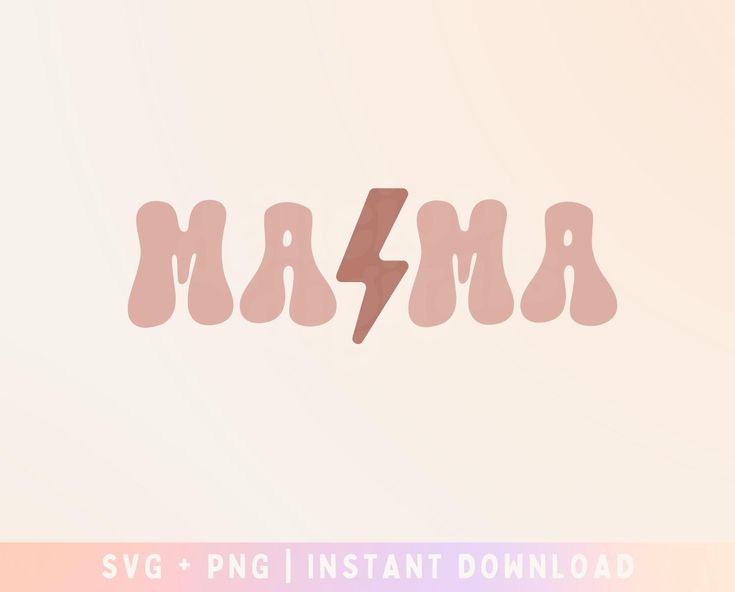 the word mamma is made up of pink and brown shapes with a lightening effect