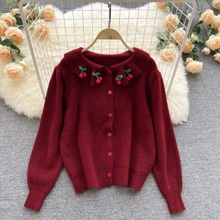 Soft waxy cardigan, new, classy, cute, loose, lazy sweater topMaterial:knittedColor:white,red,brownStyle:cuteFeatures:sweet,soft,loose,lazySize(CM):free 1inch=2.54cmlength:60,sleeve:53,bust:106,waist:106&ltp&gtAll items will arrive in about 20-25 business days, if you have an emergency, please contact us to upgrade logistics.</p>&ltbr/>&ltp&gtNeed to add 16 dollars fast shipping(Arrive in 10-14 days).</p>&ltbr/> Cute Brown Sweater For Fall, Sweet Long Sleeve Cardigan For Fall, Sweet Long Sleeve Fall Cardigan, Cute Knitted Fall Cardigan, Cute Red Long Sleeve Cardigan, Cute Red Long Sleeve Sweater, Cute Red Sweater For Fall, Cute Red Winter Sweater, Cute Red Sweater