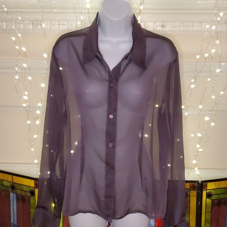 Beautiful Sheer Silvery Purple Woven Blouse. Never Worn. Dress It Up Or Down. Super Sexy! 100% Polyester Hand Wash Recommended Bundle And Save!! Purple Fitted Sheer Top, Purple Sheer Tops For Party, Fitted Sheer Purple Top, Sheer Purple Party Top, Purple Long Sleeve Tops For Night Out, Purple Long Sleeve Formal Top, Purple Long Sleeve Blouse For Night Out, Elegant Lavender Top For Parties, Elegant Lavender Tops For Party