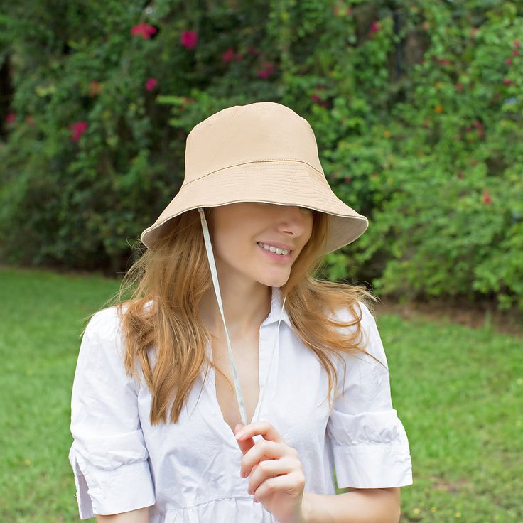 "Bucket women hat, women hat, summer hat, fall hat women, autumn bucket hat, cotton hat, trendy hat, women beige panama summer hat for beach and sun, very stylish, sun hut, beach hat. Stylish bucket hat is reversible (double-sided) and features removable drawstring for windy days. It complements every outfit whether a summer dress or swimsuit. Foldable & packable sun hats for women convenient to carry along, fits any handbag or backpack. This summer bucket stylish hat is perfect for any summ Summer Packable Bucket Hat With Short Brim, Packable Summer Bucket Hat For Spring, Solid Color Bucket Hat For Summer Travel, Beige Flat Brim Bucket Hat For Travel, Solid Bucket Hat With Upf 50+ For Summer, Summer Packable Brimmed Bucket Hat, Lightweight Solid Bucket Hat For Summer, Packable Curved Brim Bucket Hat For Spring, Solid Bucket Hat For Spring