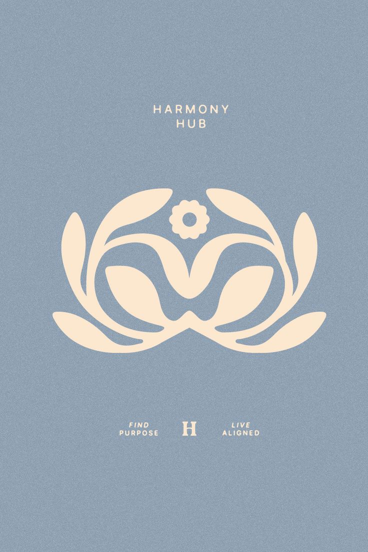 the logo for harmony hub is shown on a blue background